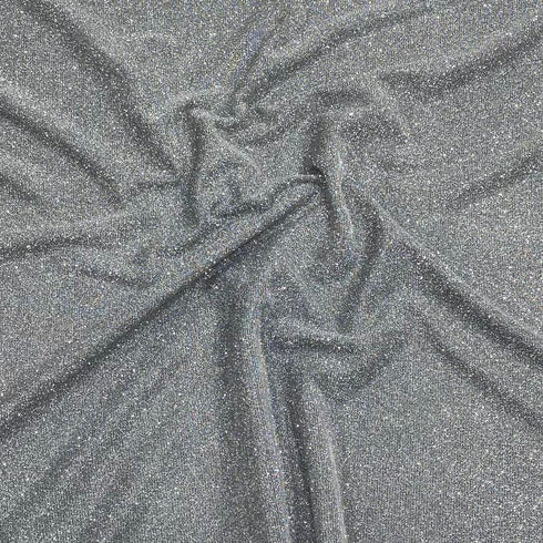 3 Metres, Premium Sparkle Glitter Stretch Moonlight 55’ Wide (Silver)