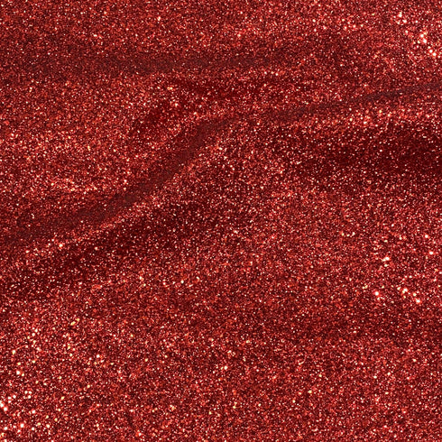 Cotton Backed Chunky Glitter Fabric- Red