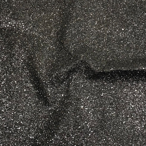 Cotton Backed Chunky Glitter Fabric- Black