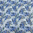 3 Metres Luxurious Printed Satin- 55" Wide (Blue Flowers)