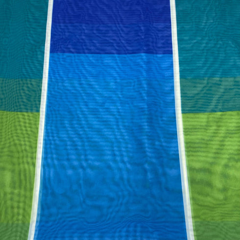 3 Metres Printed Crepe 120" Wide (Green & Blue)