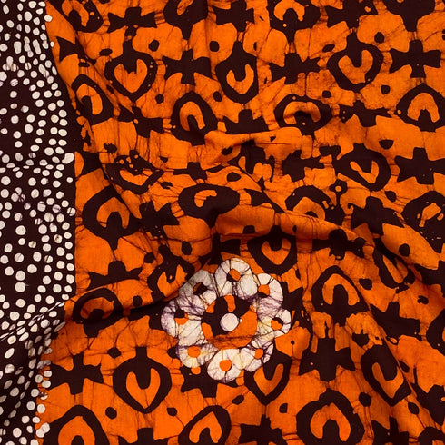 2.9 Metres Premium Quality 100% Cotton Batik - 45" Wide - (Orange)