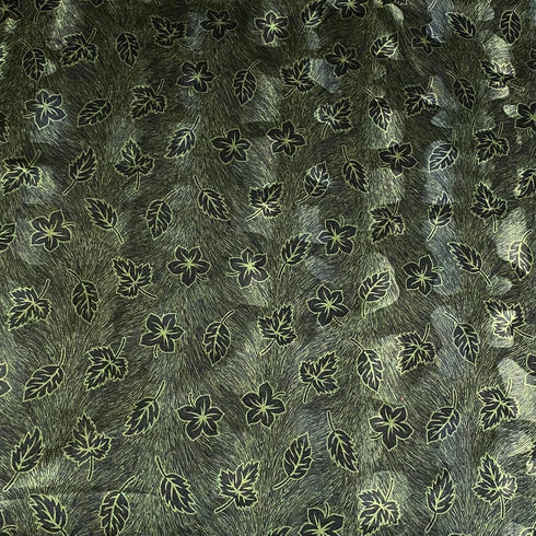 3 Metres Premium Printed Spandex Velvet 55" Wide (Green Floral)
