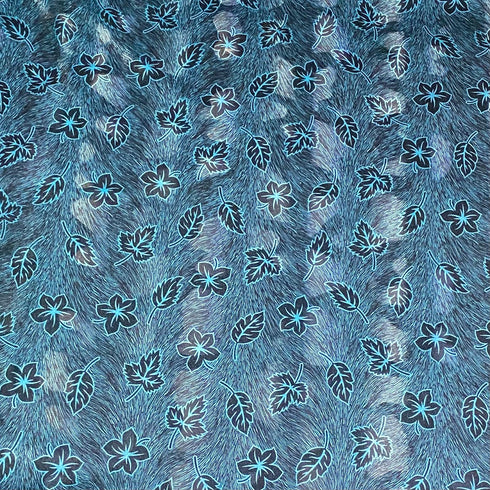 3 Metres Premium Printed Spandex Velvet 55" Wide (Petrol Blue)