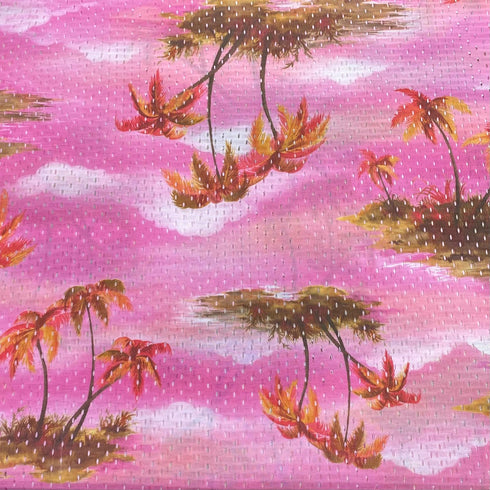 3 Metres Beautiful Printed Cut Out Crepe 55" Wide (Pink)