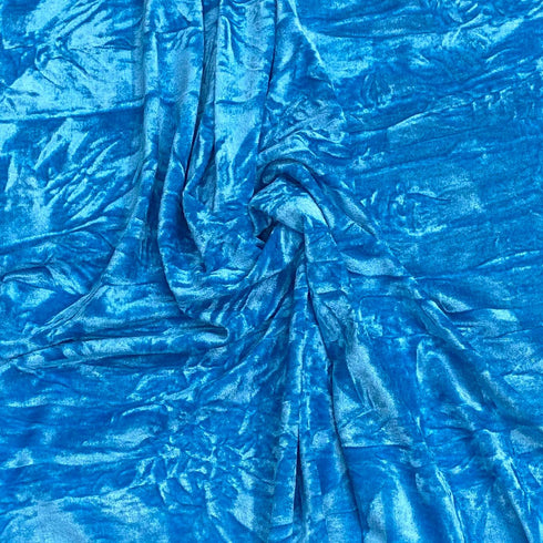 3 Metres Crushed Spandex Velvet 55" Wide (Blue)