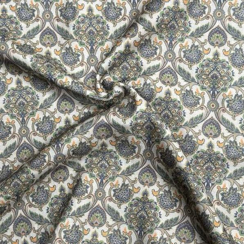 Per Metre Printed Cashmere Effect Crepe Fabric- 45" Wide (Bloom)