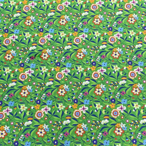 Luxury Dressmaking 100% Digital Printed Cotton Lawn- 55" (Green)