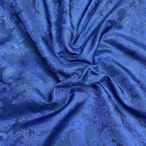 3 Metres Two Tone Jacquard Fabric 55" (Royal)