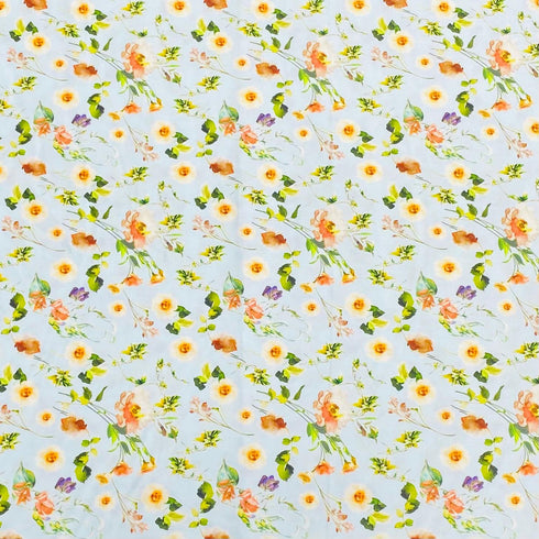 3 Metres Premium Cotton Lawn With Sateen Finish - 55" Wide - Flowers