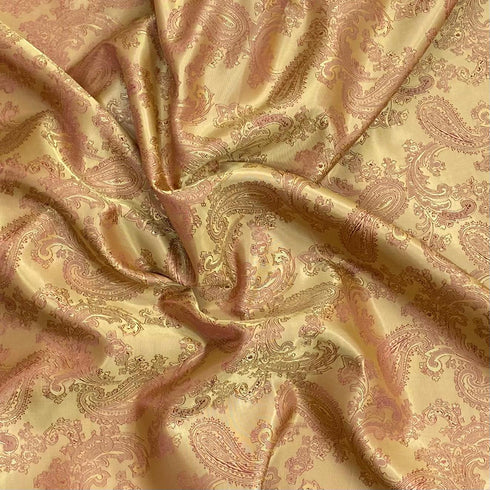 3 Metres Two Tone Jacquard Fabric 55" (Gold)