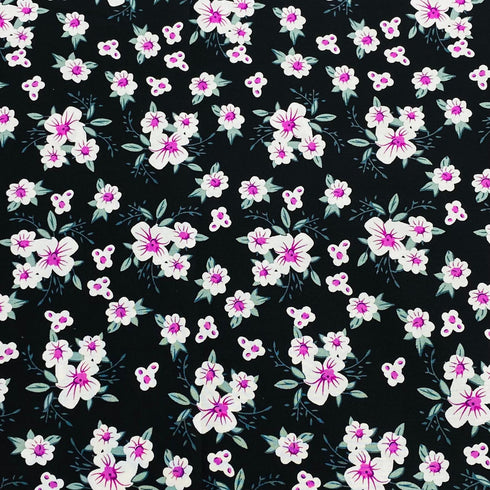 3 Metres, Premium Quality, Printed Dressmaking Viscose - 55" Wide (Periwinkle)