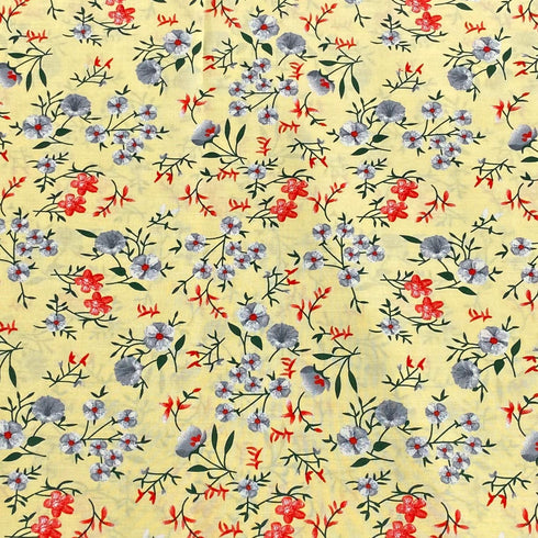 3 Metres, Premium Quality, Printed Dressmaking Viscose - 55" Wide (Bougainvillea)