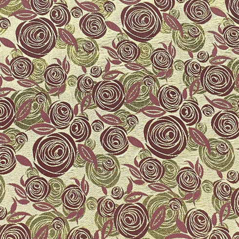 Per Metre Luxury Floral Brocade- 55” Wide (Maroon Rose)