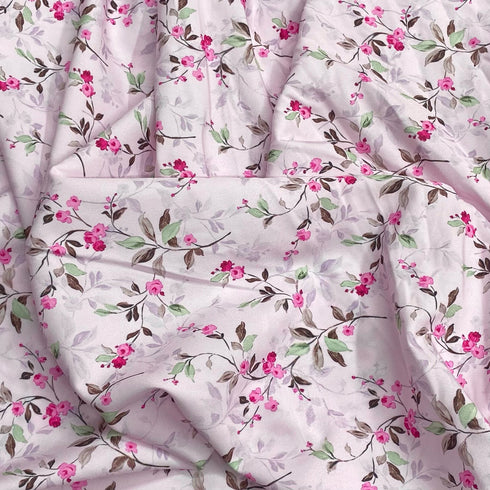 3 Metres, Soft Touch Japanese Printed Crepe - 45" Wide (Pink)
