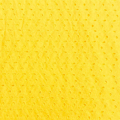 3 Metre Luxurious Broderie Anglaise Cotton - 60" Wide - Yellow
