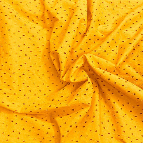 3 Metre Luxurious Broderie Anglaise Cotton - 60" Wide - Mango