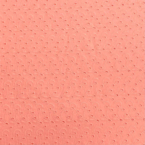 3 Metre Luxurious Broderie Anglaise Cotton - 60" Wide - Peach