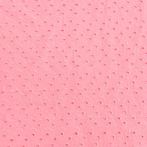 3 Metre Luxurious Broderie Anglaise Cotton - 60" Wide - Pink
