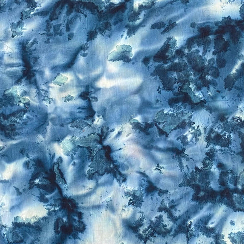 Premium Quality 100% Cotton Batik - 45" Wide (Navy & White)