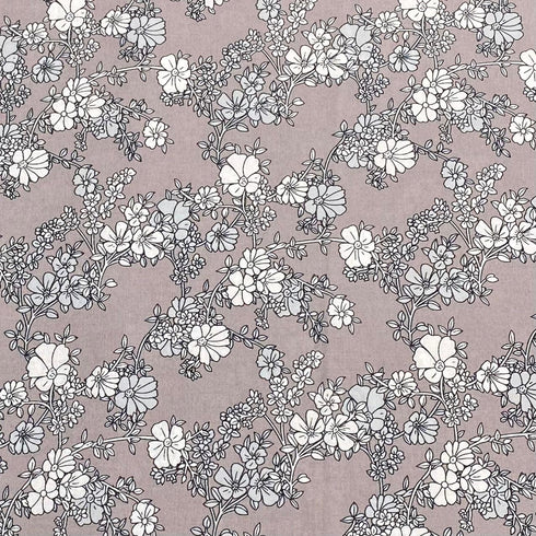 3 Metres, Premium Quality, Printed Dressmaking Viscose - 55" Wide (Mauve)