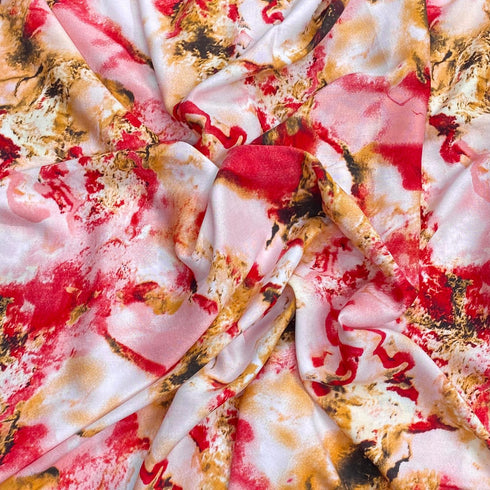 3 Metres, Premium Quality, Printed Dressmaking Viscose - 55" Wide (Marble)