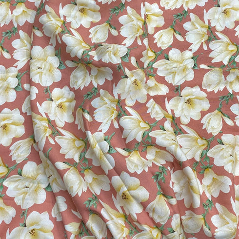 3 Metres, Premium Quality, Printed Dressmaking Viscose - 55" Wide (Big Floral)