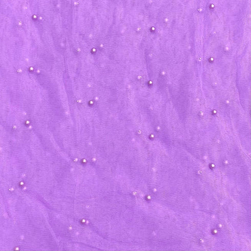 Per Metre Luxurious Beads On Mesh - 55" wide (Lilac)