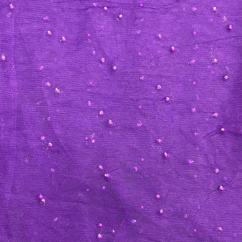 Per Metre Luxurious Beads On Mesh - 55" wide (Purple)