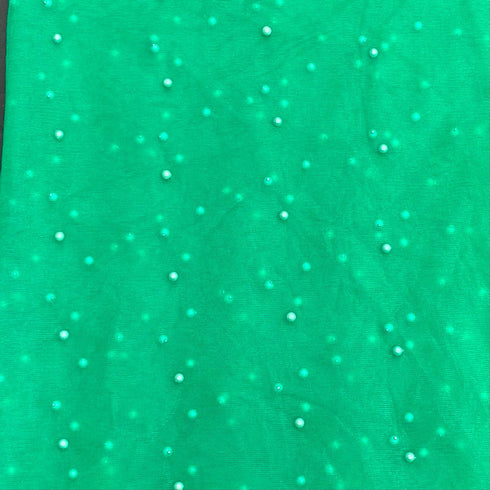 Per Metre Luxurious Beads On Mesh - 55" wide (Green)