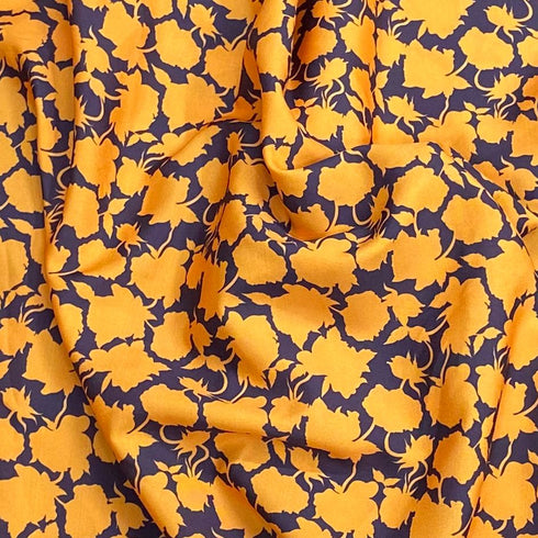 Soft Touch Japanese Printed Crepe - 45" Wide (Orange & Black)