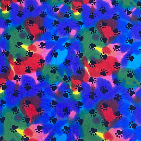 Per Metre 100% Digital Cotton JOANN Print - (Colourful Paws)