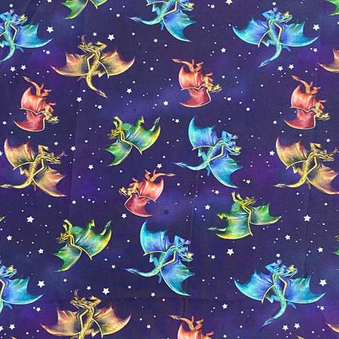 Per Metre 100% Digital Cotton JOANN Print - (Dragon)