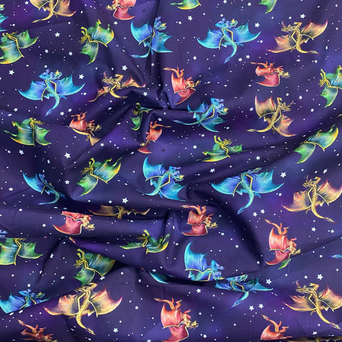 Per Metre 100% Digital Cotton JOANN Print - (Dragon)