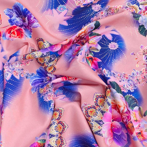 3 Metres, Soft Touch Gold Foil Crepe - 55" Wide (Dusky)