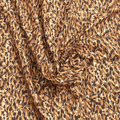Soft Touch Japanese Printed Crepe - 45" Wide (Brown & Black)