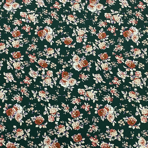 3 Metres Luxury Soft Heavy Printed Crepe - 55" Wide (Dark Green)