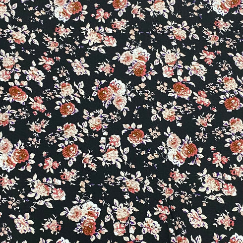 3 Metres Luxury Soft Heavy Printed Crepe - 55" Wide (Black)
