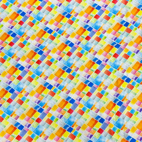 Per Metre 100% Digital Cotton Print - (Rainbow Weave)