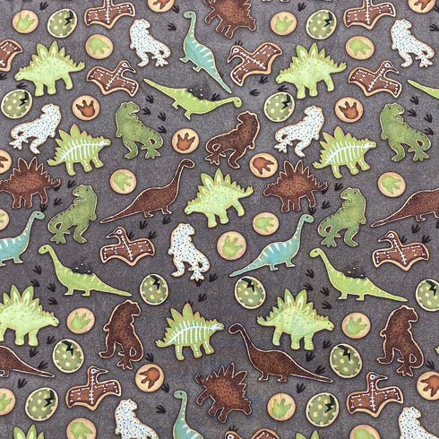 Per Metre 100% Digital Cotton Print - (Dinosaurs)