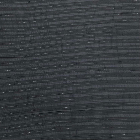 3 Metres Luxury Dressmaking Metallic Chiffon- 55" Wide - (Black)