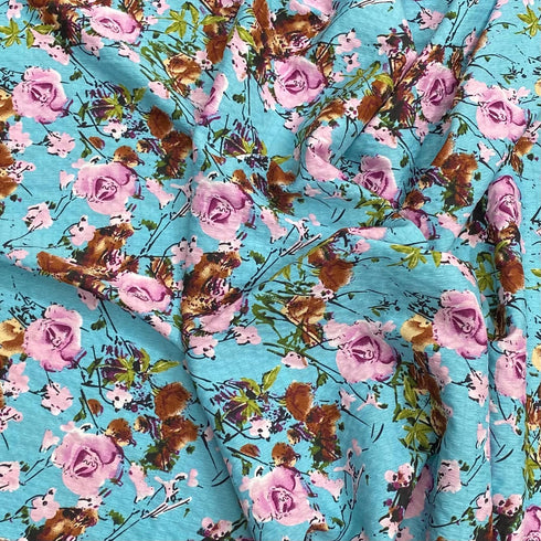 3 Metres Luxury Soft Printed Crepe - 55" Wide (Sky)