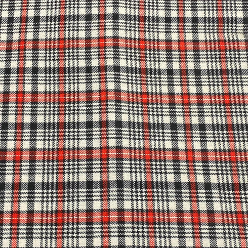 3 Metres Premium Wool Rich Fabric 55" Wide (Red, Black & White)