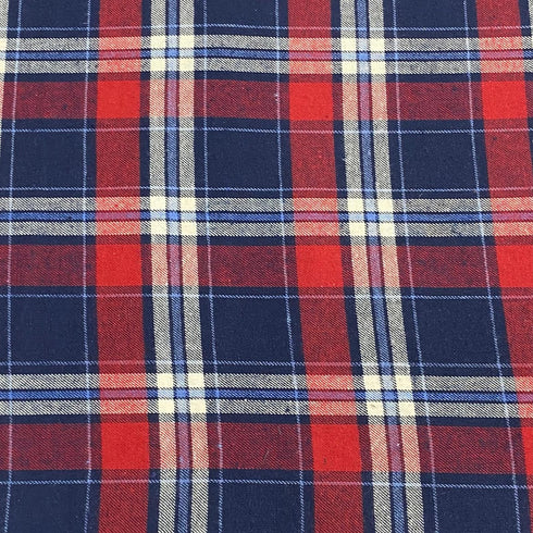 3 Metres Premium Wool Rich Fabric 55" Wide (Navy & Red)