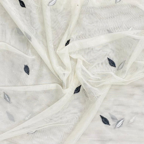 3 Metres Luxurious Embroidery Net - 45" Wide (Black & White)