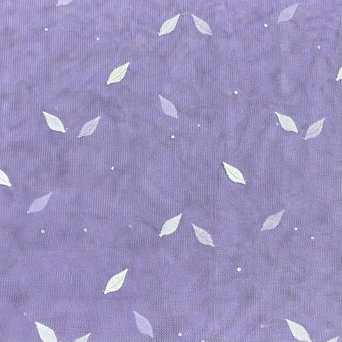 3 Metres Luxurious Embroidery Net - 45" Wide (Purple & White)