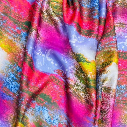 3 Metres Luxury Lounge Wear Printed Satin 55” Wide (Splash)