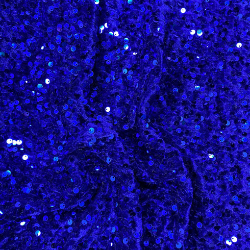 Luxurious Sequins On Velvet- 55" Wide - (Royal)