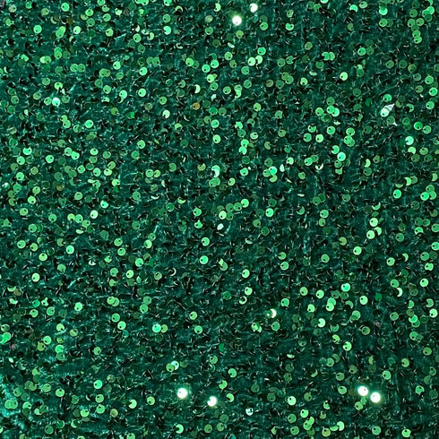Luxurious Sequins On Velvet- 55" Wide - (Emerald)