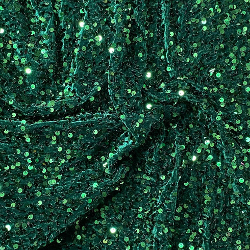 Luxurious Sequins On Velvet- 55" Wide - (Emerald)